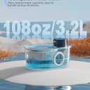 Wireless Cat Water Fountain: Battery Operated Stainless Steel Pet Fountain, Automatic Cordless Water Dispenser Indoor, Metal Faucet Bottle for Drinking, Rechargeable Dog Water Bowl with 1 Filter