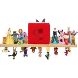 For Tonies Figures Shelf Magnetic,for Tonie Box Wall Shelves,for Tonies Characters Organizer Audio Toy Storage (Holds 36 Figurines),Compatible Charging Station for Children Kid's Room,Oak Wood (1-Layer)