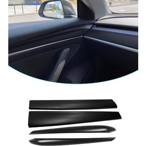 Matte Black Dashboard Cover and Front Door Cover Compatible with Tesla Model 32021-2023 and Model y2019-2024 (Matte Black)