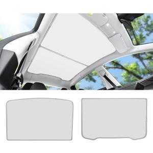 2025 Upgraded Tesla Model Y Sunshade roof, Non-Collapsing, snap-fit, Foldable, UV Blocking, Nano ice Crystal Coated Heat-Insulating Glass roof Sunshade (Set)