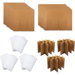 3 Sets Glass Dividers Kits for Moving Boxes Fits for 16 x 12 x 12 Inch Box Glass Cell Divider Fits for Box Inserts Corrugate Boxes for Kitchen Wine Glassware with 36 Foam Pouches (Box Not Included)