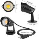 LED Landscape Up Down Light 5W White LED Decorative Spotlight Lamp 110V with Plug for Indoor Outdoor Yard Step Wall Lighting (Warm White) (Include Spike)
