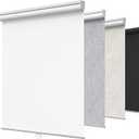 GENIMO 100% Blackout Roller Window Shades, Window Blinds Cordless with Thermal Insulated, UV Protection Fabric, Mini French Door Blinds for Home, Office, Bedroom, Easy to Install, White, 30" W X 72" H