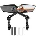 2 Pack Bike Mirrors, eBike Handlebar Mirror, 360° Adjustable and Rotatable Safety Bicycle Rear View Mirrors, Scratch Resistant Glass Lens, Bicycle Universal Fit Accessories