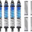 RCAWD Xmaxx 8S 6mm Bold Shaft & 2 Types of Hardness Springs, 60% Upgrades Shock Absorbers, for TRAXXAS X-Maxx Ultimate Front Rear RC Shocks Damper 1/5 Part #7761R 77086-4 77096-4 77097-4 Blue