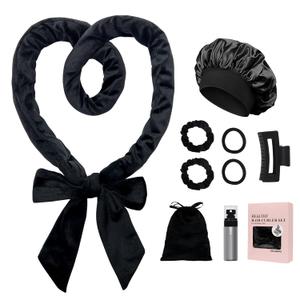 ZILAMPU No Heat Overnight Hair Curlers for Women - 70" Gift Set - Black
