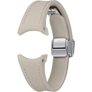SAMSUNG Galaxy Watch 6, 5, 4 Series Hybrid Eco Leather Band, Slim, D-Buckle Magnetic Closure for Men, Women, Smartwatch Replacement Strap, One Click Attachment, Small/Medium, ET-SHR93SAEGUJ, Etoupe