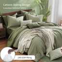 Monbix King Size Comforter Set, Sage Green King Size Bed Set Reversible 7 Pieces, Cationic Dyeing Bed in a Bag with Comforter, Sheets, Pillowcases & Shams