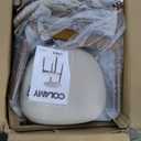 COLAMY Wooden Dining Chairs Set of 2, Modern Fabric Upholstered Kitchen Side Chairs, Farmhouse Dining Room Chair with Foot Pegs, Beige