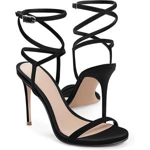 Coutgo Womens Strappy Lace up Heels Sandals Sexy High Heeled Ankle Strap Summer Dress Shoes, 7