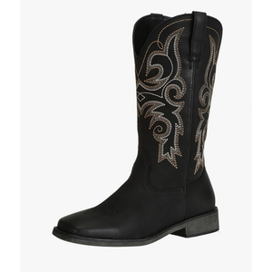 SheSole Women's Wide Width Cowboy Boots Square Toe Mid Calf Western Cowgirl Boots, Size 5.5