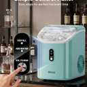 Silonn Nugget Ice Maker Countertop, Chewable Pellet Ice Machine with Self-Cleaning, Portable Pebble Ice Maker with Ice Scoop for Home, Kitchen & Office, Green