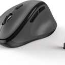 Ergonomic Wireless Mouse with USB Receiver for PC Computer, Laptop and Desktop, Ergo Vertical Mouse with Silent Clicks Long Battery Life, Up to 1600 DPI & 1 AA Battery Powered, Grey