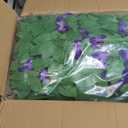 Sumery Expandable Fence Privacy Screen for Balcony Patio Outdoor,Decorative Faux Ivy Fencing Panel,Artificial Hedges (Single Sided Leaves) (4, Purple Flowers)