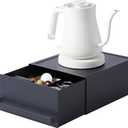 Sonhomay Kitchen Organizer Stand with Drawer, Coffee Maker & Appliance Holder Tea Pod Storage Space Saving Under-Appliance Organizer for Small Kitchen Appliances Like Mixers & Kettles, Black