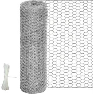 Chicken Wire Fencing, 24 Inch x 60 Ft Chicken Wire Mesh for Garden Plants | 24 Rifny 1 Inch Mesh, Hexagonal Galvanized Metal Poultry Wire Netting Roll, for Chicken Coop Rabbit Dogs Barrier