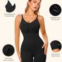 Irisnaya Women Slimming Bodysuits Shapewear Tops Tummy Control Body Shaper Spaghetti Strap Camisole Leotards Bodycon Jumpsuit (Black, M)