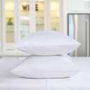 Threadmill Home Linen Standard Pillowcase - 100% Pure Cotton, 2 Piece Sateen Weave White Pillow Cover Set, 17x17