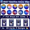 28 Pack Valentines Day Gifts for Kids, Valentines Galaxy Slime with Valentines Cards Kids Stress Relief Fidget Set Valentines Day Gifts for School Classroom Exchange Party Favors Supplies