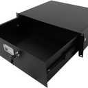 Ktaxon 3U Rack Drawer DJ Locking Drawer with Key with Unmatched Material, Safety Design and Widely Application (Black)