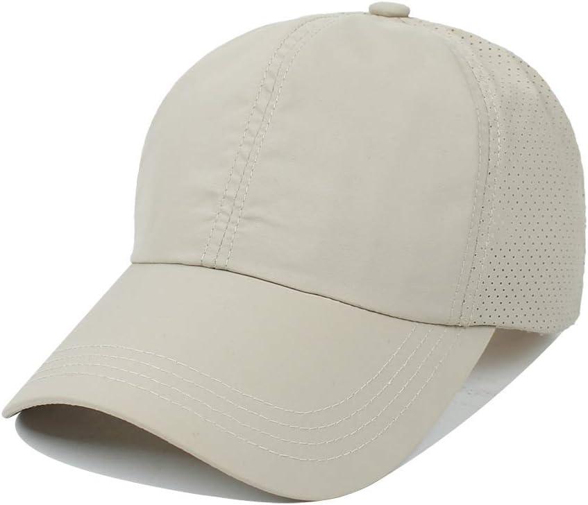 Criss Cross Hat Washed Distressed Baseball Cap Ponytail Hat High Messy Bun Ponycap for Women (One Size, A-quickdrying-khaki)