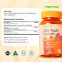 REANO Milk Thistle Gummies with Artichoke and Turmeric, 30:1 Concentrated Extract, 80% Silymarin, 30% Silybin, Non-GMO, Gluten-Free, 90 Count