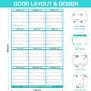 6pcs 24" x 36" 2026 Wall Calendar, Folded Wet & Dry Erase Wall Calendar 12 Month, Annual Yearly Planner Yearly Laminated Calendar 2026 Horizontal/Vertical, with Julian Dates