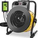 Greenhouse Heater with Thermostat, 1500W Outdoor Heaters for Patio, Fast Heating, Overheat Protection, Electric Space Heaters for Greenhouse, Grow Tent, Patio, Garage, IndoorYellow