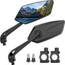 2 Pack Bike Mirrors, eBike Mirrors for Handlebars, 360 Adjustable Safety Bicycle Rear View Mirrors, Scratch Resistant Glass Lens, Bicycle Universal Fit Accessories (Bicycle Rearview Mirror, HD Version)