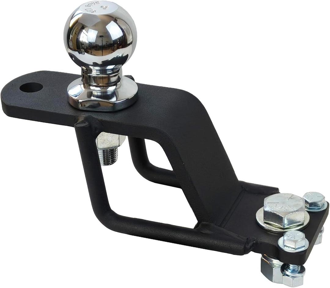 3-Way ATV/UTV Trailer Hitch Adapter with 2-Inch Ball, 3500 lbs., 3-in-1 Mounting Options, Compatible with Golf Carts, Garden Tractors, Lawn Mowers, 3 inch Rise, Matt Black