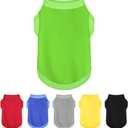 Elevate Your Dog's Fashion Quotient with Colorful and Breathable Sleeveless Cotton Shirts! Perfect Pet Apparel for Small to Medium Dogs Green, (Large)