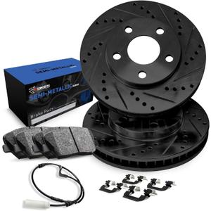 R1 Concepts Rear Brakes and Rotors| Hardware Included| Rear Semi Met Brake Pads and Rotors Kit| Fits 2010-2013 Land Rover Range Rover