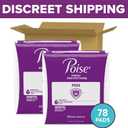 Poise Incontinence & Postpartum Pads for Bladder Leaks, 7 Drop Ultra Absorbency, Long Length, 78 Count