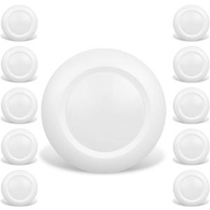 10 Packs 4 Inch LED Low Profile Recessed & Surface Mount Disk Light, Round, 10W, >600 Lumens, 5000K Day Light White, CRI80, DOB Design, Dimmable, ETL Listed, White
