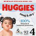 Huggies Size 4 Diapers, Snug & Dry Baby Diapers, Size 4 (22-37 lbs), 92 Count, Packaging May Vary