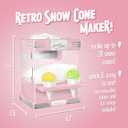 Nostalgia Retro Snow Cone Maker Countertop 5-qt Shaved Ice Machine Stainless Steel Blades Includes 2 Reusable Cups, Ice Scoop, & Sid Shelf Pink