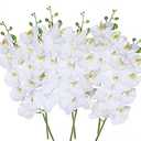 27" Artificial Phalaenopsis Flowers 6 Pcs White Artificial Orchid Flowers Stem Plants for Home Décor