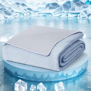 PATSBA Cooling Comforter King Size,Double-Sided Cold Tech Fabric Blanket for Night Sweats Hot Sleepers,Lightweight Silk Smooth Soft Breathable,Summer Comforter,Blue -King108"x90"