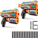 XSHOT Skins Flux Blaster with 16 Darts - Striper Skin (2 Pack) by ZURU, Easy Reload, Air Pocket Dart Technology, Toy Foam Blaster for Kids, Teens and Adults