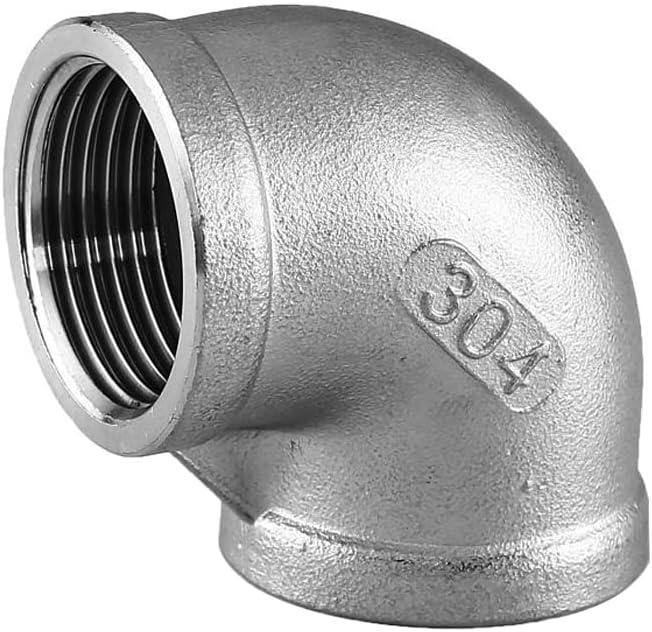 Stainless Steel 304 Cast Pipe Fitting, 90 Degree Elbow, 1-1/4" NPT Female x 1-1/4" NPT Female, Pack of 1