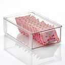 mDesign Plastic Pantry Organization and Storage Bin w/Pull Out Drawer - Shallow Stackable Kitchen Supplies Storage Container for Organizing Cabinet, Fridge, Freezer - Lumiere Collection - Clear (12 x 8 x 4 (Pack of 1))