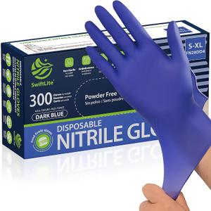SWIFTLITE Disposable Nitrile Gloves, Food Safe, Latex-Free Powder-Free, Kitchen Rubber Gloves for Cooking and Cleaning, Large