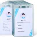 Amazon Basics Vertical Clear Plastic ID Badge Holders, 2.55" x 4.41", Pack of 50