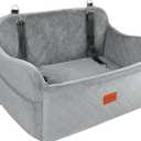 Dog Car Seat, Soft Memory Foam Filled Three-Dimensional Pet Safety Seat, Detachable, Machine Washable, Anti-Skid Base, Suitable for Small and Medium-Sized Dog Car Travel Warm Nest, 2 Safety (Gray)