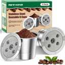 RETHONE Reusable K Cups for Keurig Supreme: Stainless Steel 5-Hole Coffee Pods Multistream K Cup Refillable Mesh Filter Compatible with K Supreme/K-Slim/K-Duo Gen2/K-Brew Chill - Easy Clean,Planet