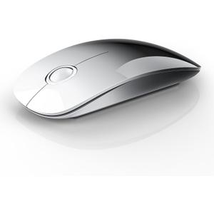 RAPIQUE Bluetooth Wireless Mouse - (BT5.1+USB) Dual Connectivity, Quiet Click, Low Power, and 1600 DPI, Portable Cordless Mouse for Laptop, MacBook Pro/Air, iPad (White to Black)