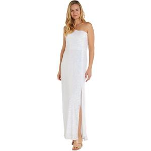 NIGHTWAY Women's One Shoulder Glitter Gown,Size 12