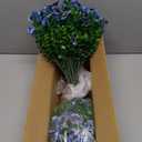 Artificial Flowers for Outdoors, 10 Bundles UV Resistant Artificial Outdoor Flowers, Not-Fading Silk Faux Flowers for Outdoor Planters for Home Garden Porch Decor, Blue