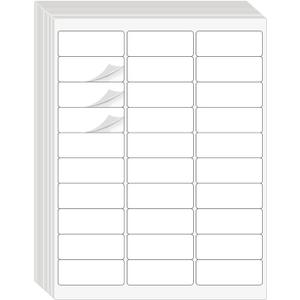 1" x 2-5/8" Address Labels 3000 Labels Sticker Paper for Laser/Ink Jet Printer mailing Labels 8.5"11" White 30 per Sheet