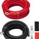 InstallGear AWG 5 Gauge 10ft Battery Power Inverter Cables - 2ct Red/Black Battery Cable for Solar, Auto, RV and Marine, Lawn Mower - 99.9% Deoxigenized Copper, Set - Battery Cable Wire - Battery Wire